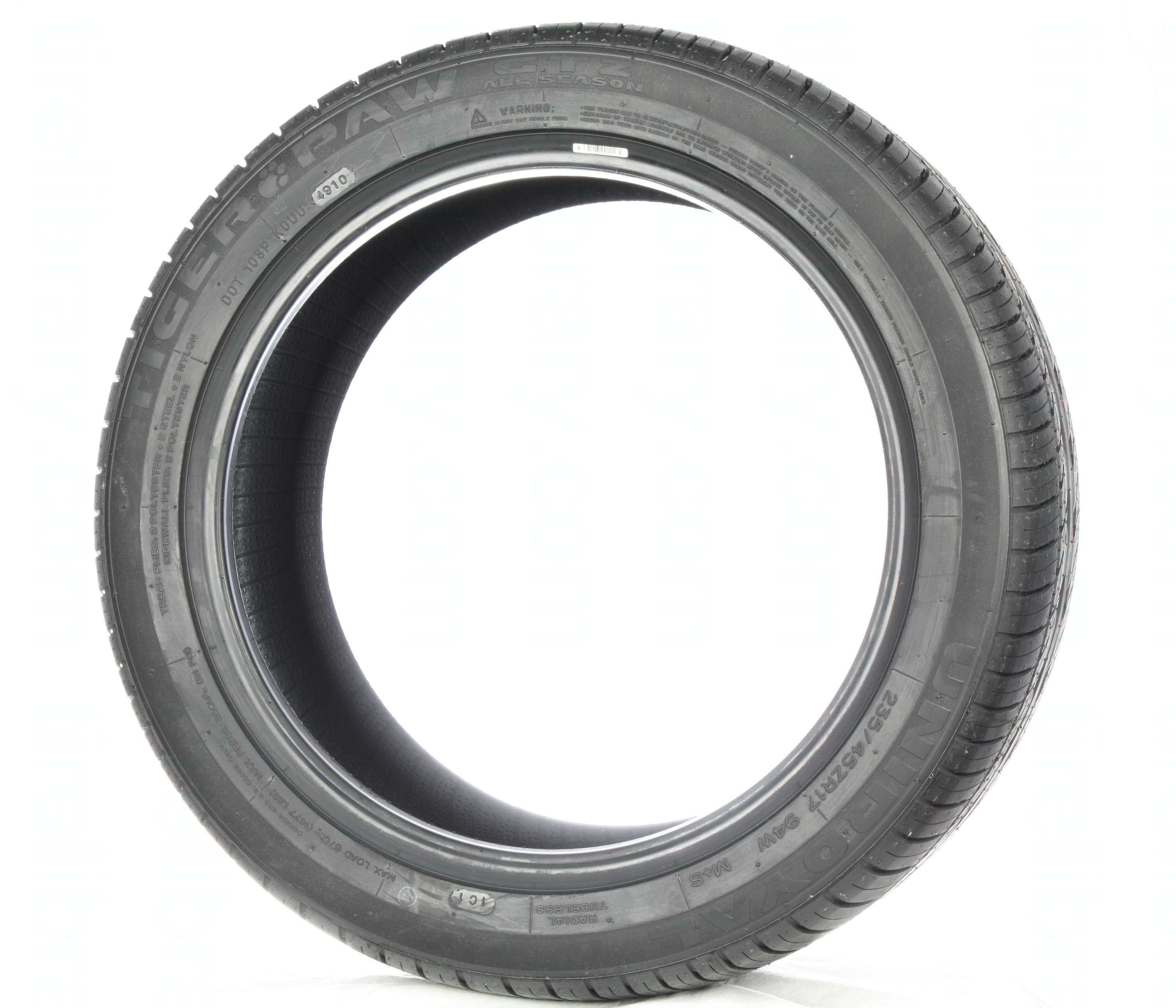 245/45ZR17 TIGER PAW GTZ A/S - UNIROYAL - Tire Library